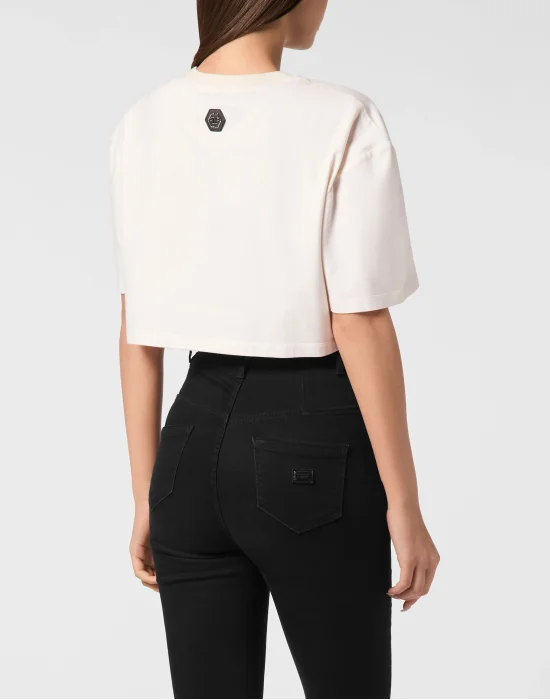 Cropped T-Shirt Late Checkout Crystal