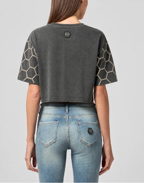 Cropped T-Shirt Plein Deluxe Crystal