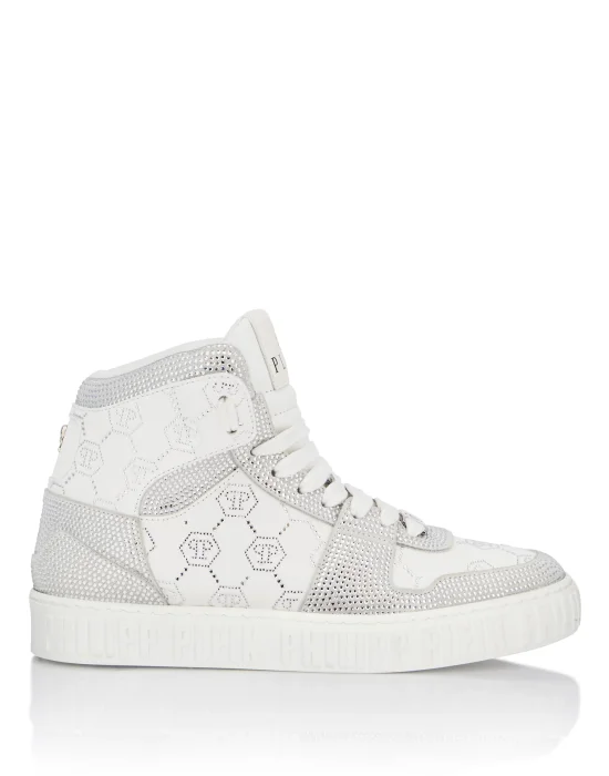 High Top Sneakers Carson Monogram Strass