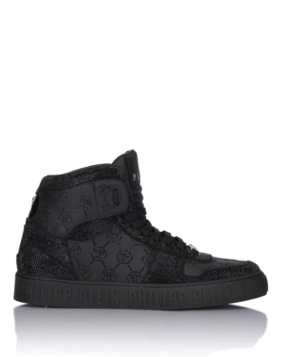 High Top Sneakers Carson Monogram Strass