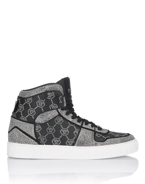 High Top Sneakers Carson Monogram Strass