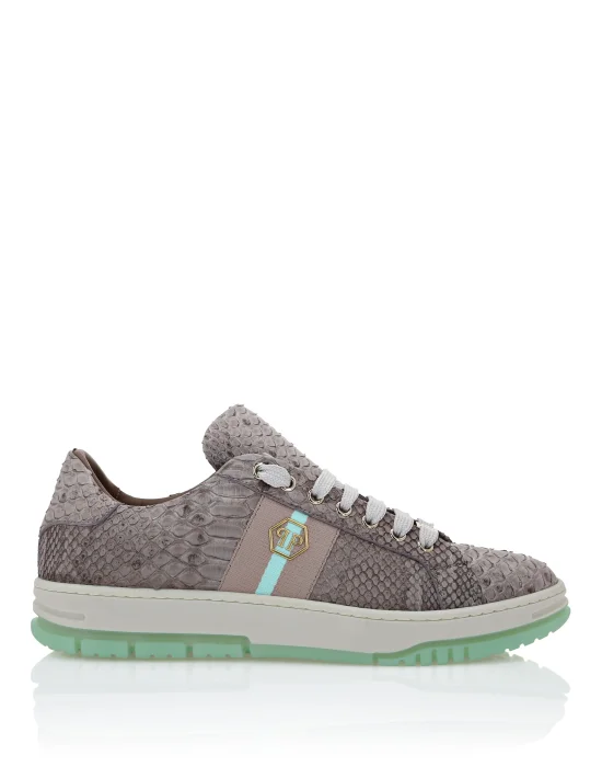 Python Leather Low Top Sneakers Stripes Stripes