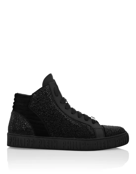 Mid Top Sneakers Mix Strass