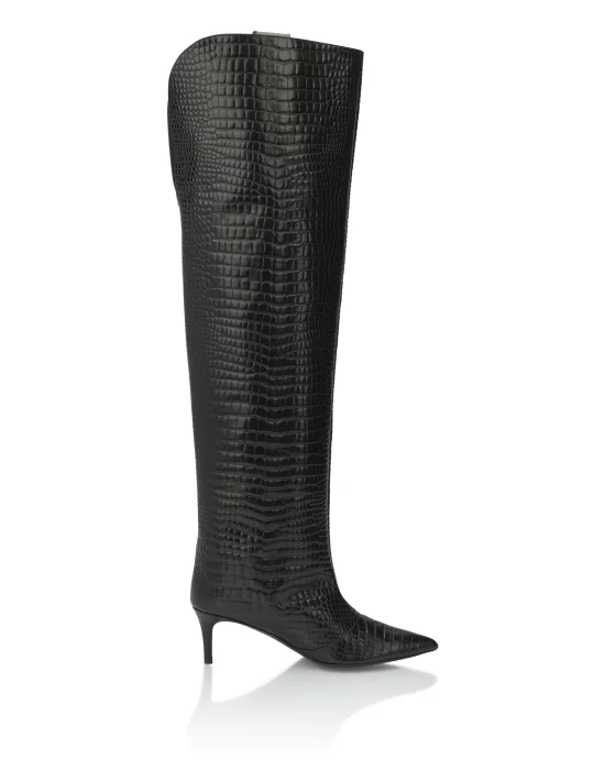 Low-Heel Overknee Boots Cocco Print