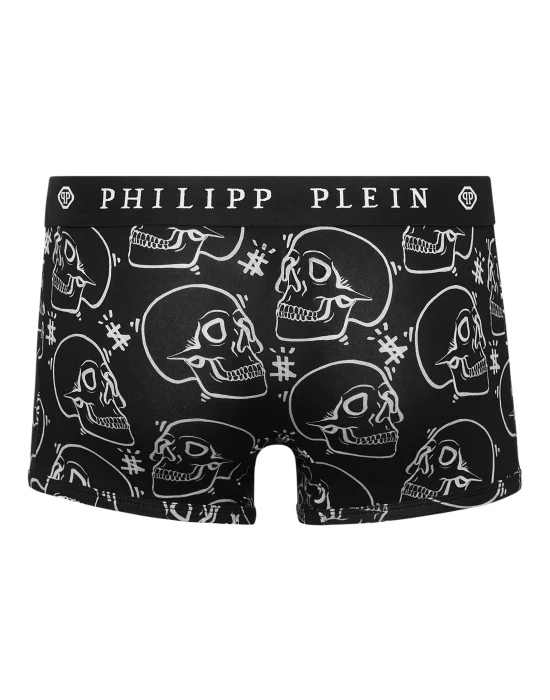 Boxer Allover  Outline Skull
