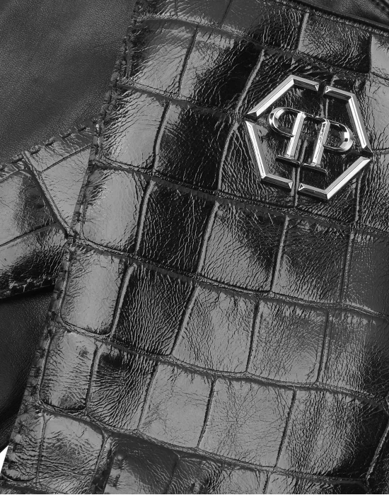 Crocco Printed Leather Mid-Gloves Hexagon