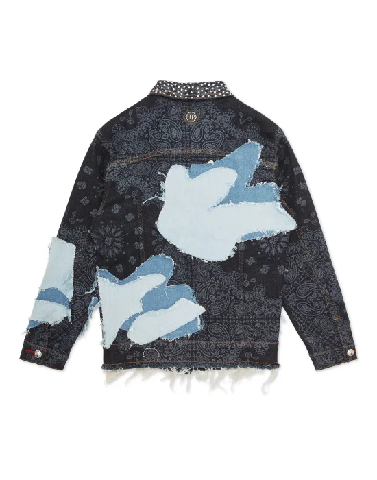 Denim Patchwork Regular Jacket Camouflage