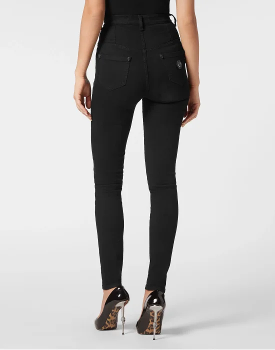 Crystal Skull Denim Super High Waist Jegging