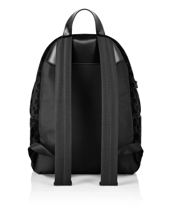 Leather Backpack Monogram Strass