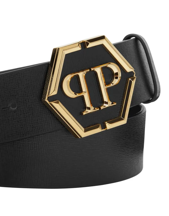 Saffiano Leather Belt Hexagon