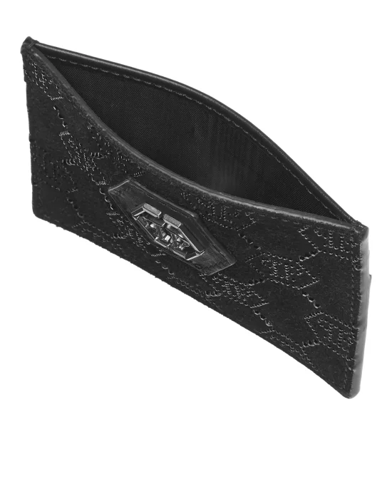 Leather Cardholder Monogram Strass