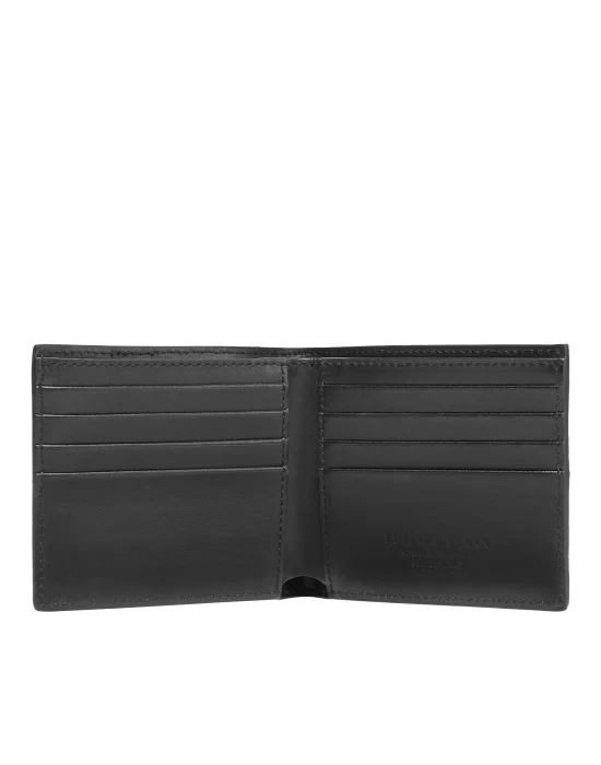 Leather French Wallet Monogram Strass