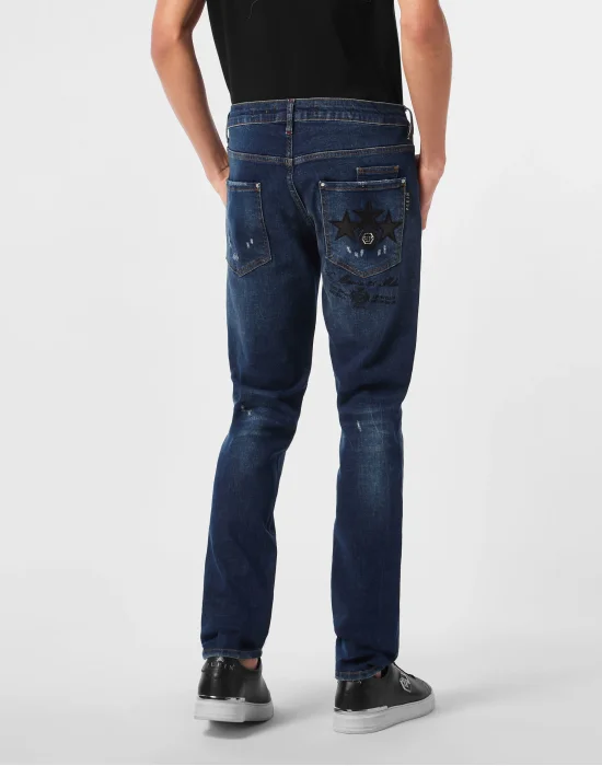 Super Straight Cut Jeans Patch Stars