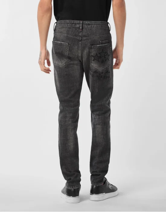 Super Straight Cut Jeans Patch Stars