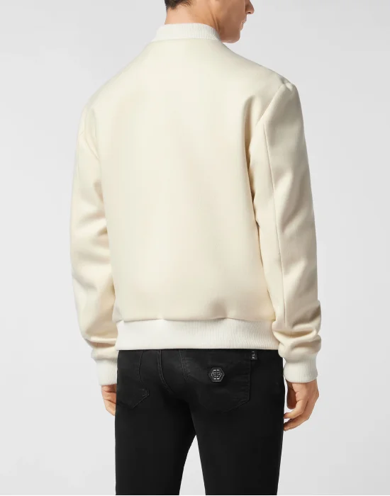 Wool Bomber With Transparent Strass