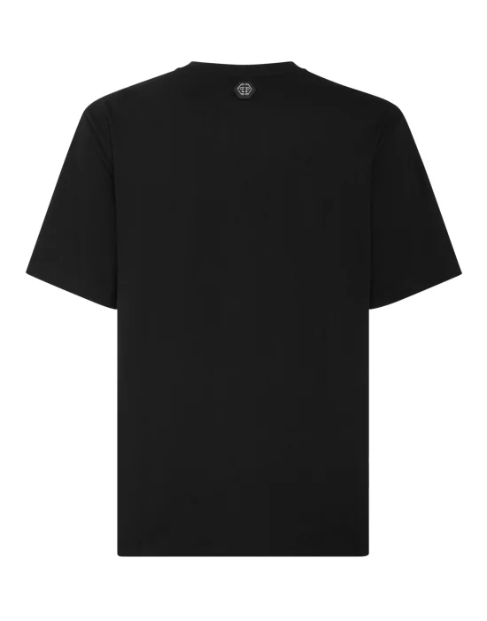 Black White Round Neck T-Shirt Teddy Bear