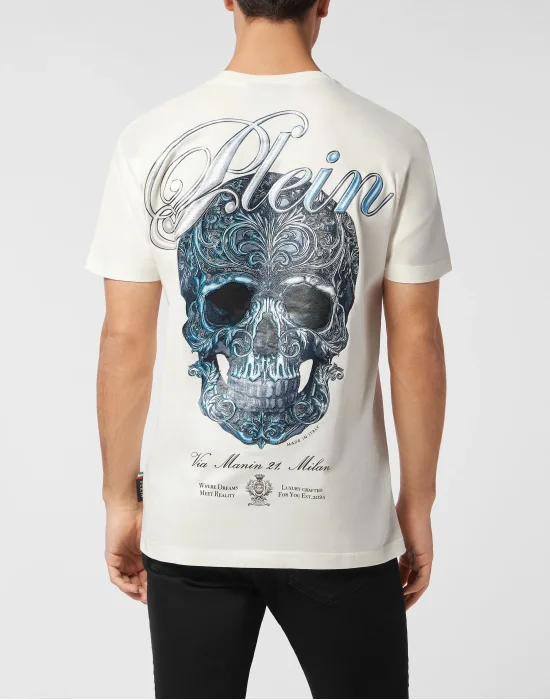 Round Neck T-Shirt Gradient Skull