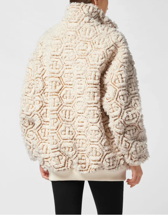 Teddy Maxi Bomber Jacket Monogram