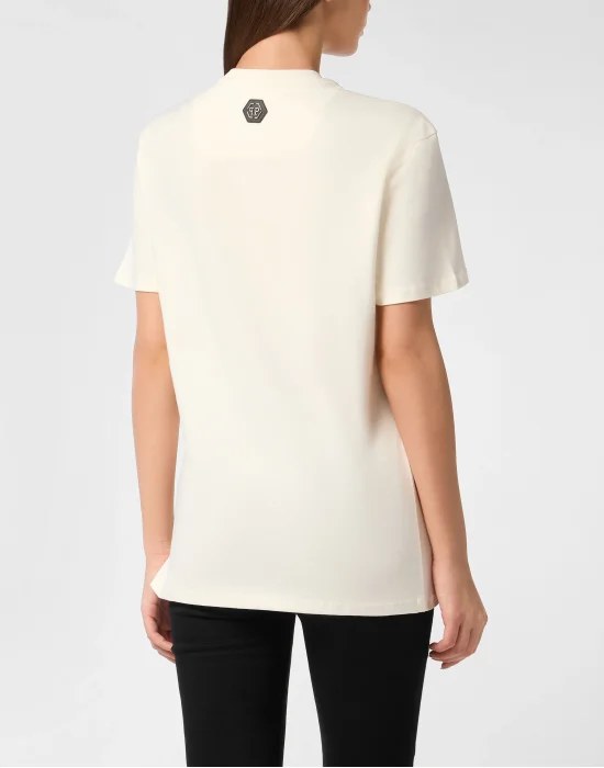 Cotton Man Fit T-Shirt Teddy Waiter Strass