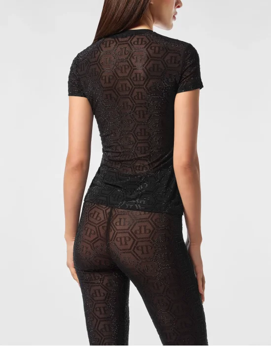 Tulle Sexy Pure Fit T-Shirt Monogram Strass