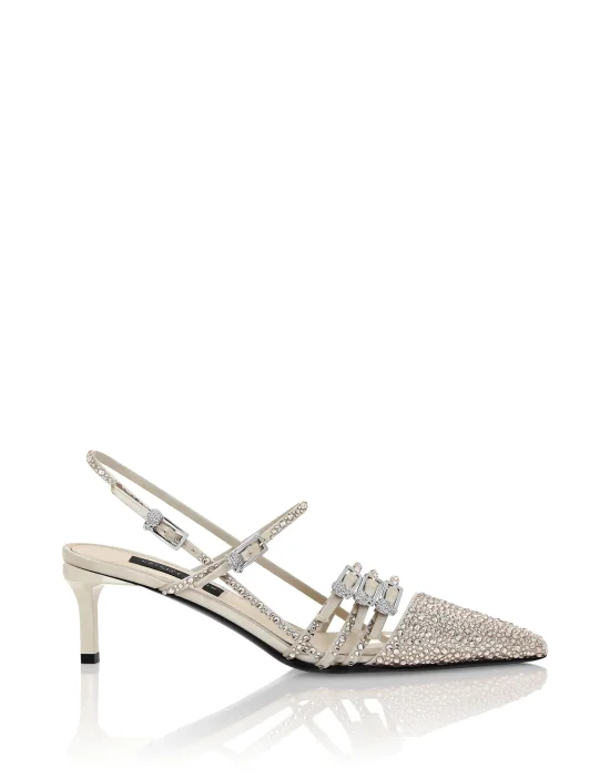 Multi-Strap Mid-Heel Slingbacks 5 Mix Strass