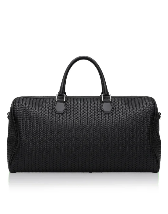 Weaved Leather Weekend Bag