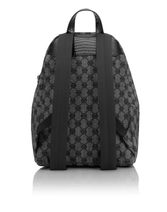 Denim Backpack Jacquard Monogram