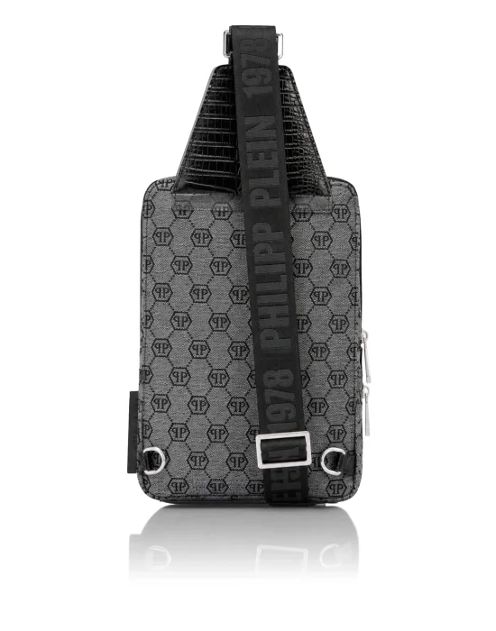 Denim Cross Body Bag Jacquard Monogram
