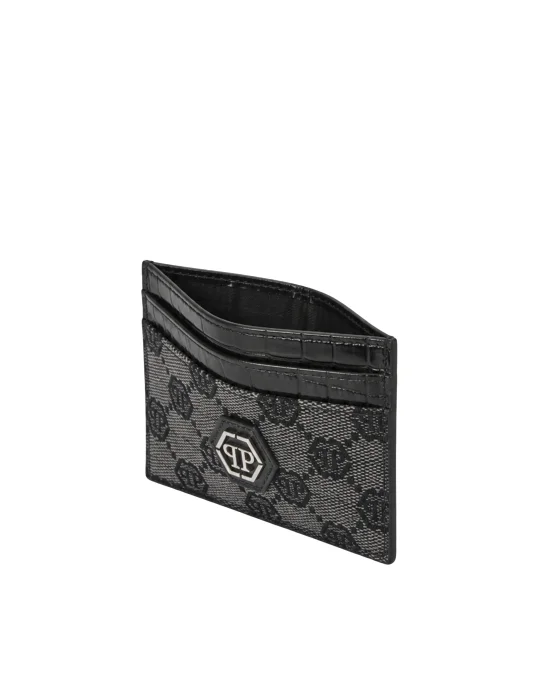 Denim Card Holder Jacquard Monogram