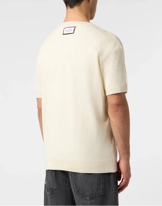 Wool Knitted Round Neck T-Shirt Monogram