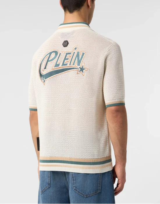 Knitted Polo Shirt Plein Stars Patch