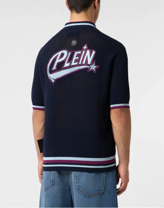 Knitted Polo Shirt Plein Stars Patch