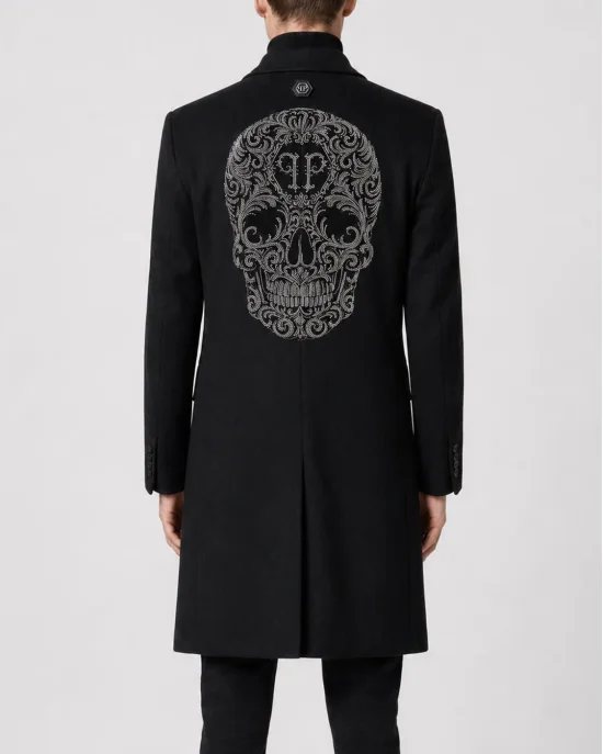 Wool Coat Baroque Skull