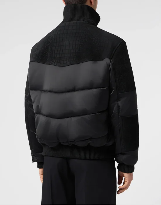 Matte Nylon Puffer Jacket with Cocco Inserts