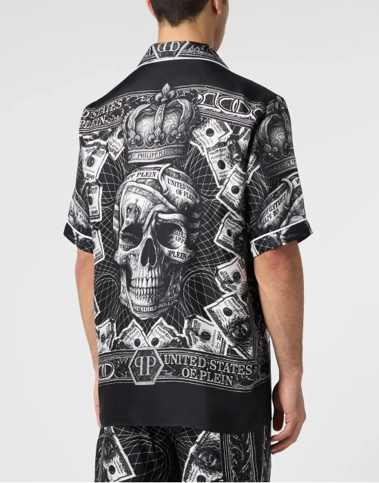 Bowling Shirt Skull Dollar