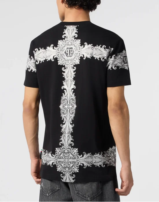 Round Neck T-Shirt Baroque Skull