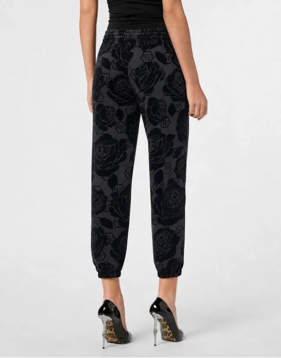 Jogging Pants Flock Flower Monogram