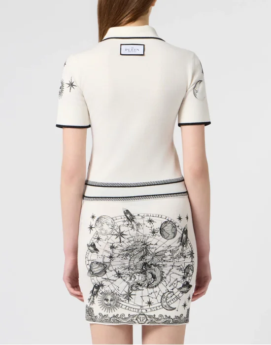 Knitted Polo T-Shirt Lurex Zodiac