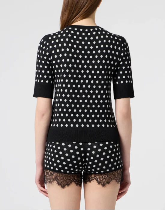 Knitted T-Shirt Teddy Polka Dot