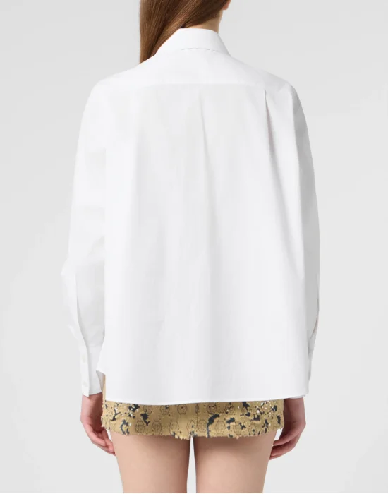 Chiffon Regular Shirt Crystal Collar