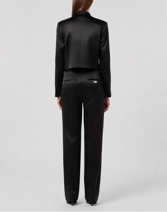 Satin Straight Fit Trousers