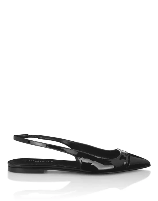 Patent Leather Flat Slingbacks