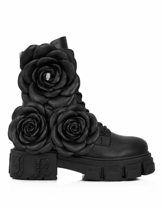 Lace-Up Boots Gothic Plein Flowers
