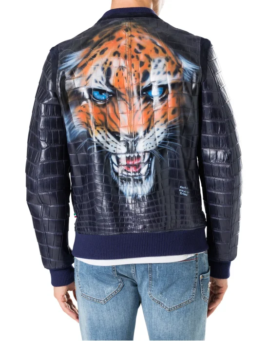 Leather Bomber "Tiger face"