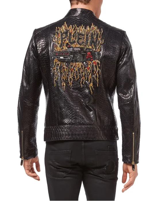 Leather Moto Jacket "Python car"