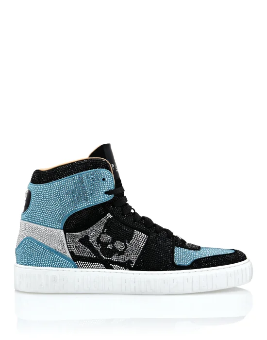 HI-TOP SNEAKERS NOTORIOUS CRYSTAL SKULL with Crystals