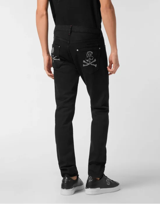Denim Trousers Super Straight Cut Skulls