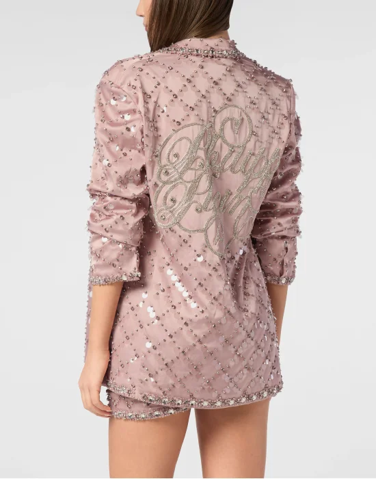 Blazer Boyfriend Fit Plein Paillettes