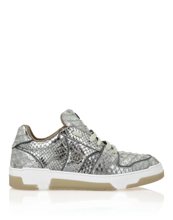 Python Leather Lo-Top Sneakers Hexagon