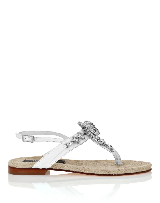 Flat Sandals Strass Skull
